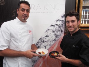 Andrew & Clem with Clem's Ora King salmon dessert....